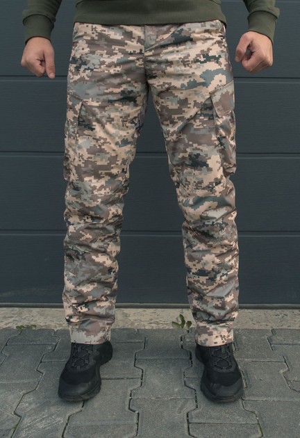 Утеплённые тактические штаны на флисе waterproof M pixel - изображение 1