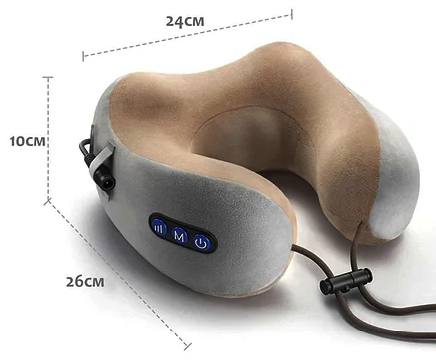 Масажна подушка для шиї U-shaped massage pillow Сірий - изображение 7