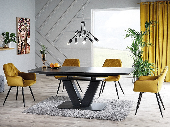 Стул LINEA VELVET черный каркас / карри BLUVEL 68 LINEAVCCU Signal - Фото 6 Стул LINEA VELVET черный каркас / карри BLUVEL 68 LINEAVCCU Signal - изображение 6