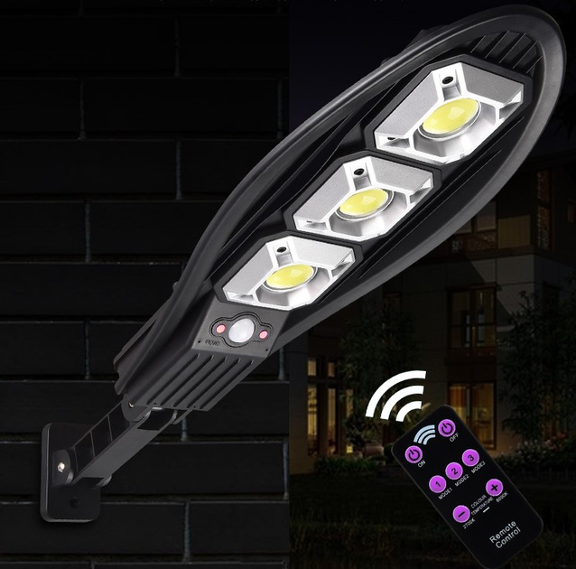 Вуличний світлодіодний ліхтар на сонячній батареї з пультом Solar Light SL-63T-3COB настінний світильник акумуляторний - зображення 2