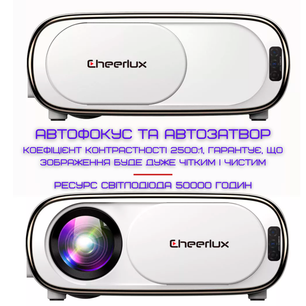 Портативный WIFI Мини LED Проектор Android 9.0 Full HD 1920*1080 P 4000 Lumen с Динамиком + Bluetooth 5.0 Cheerlux C16 - изображение 6