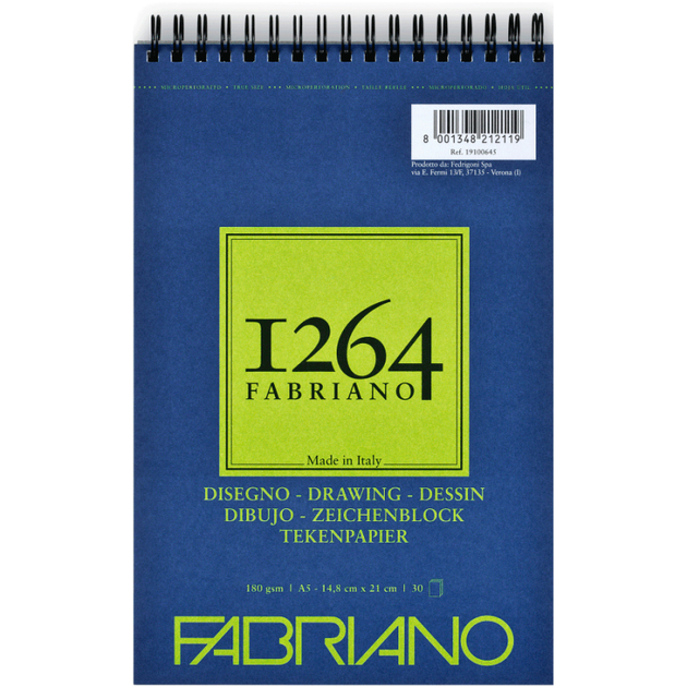 Альбом для рисунка 1264 Fabriano 180г на спирали А5 30л - Фото 1 Альбом для рисунка 1264 Fabriano 180г на спирали А5 30л - изображение 1