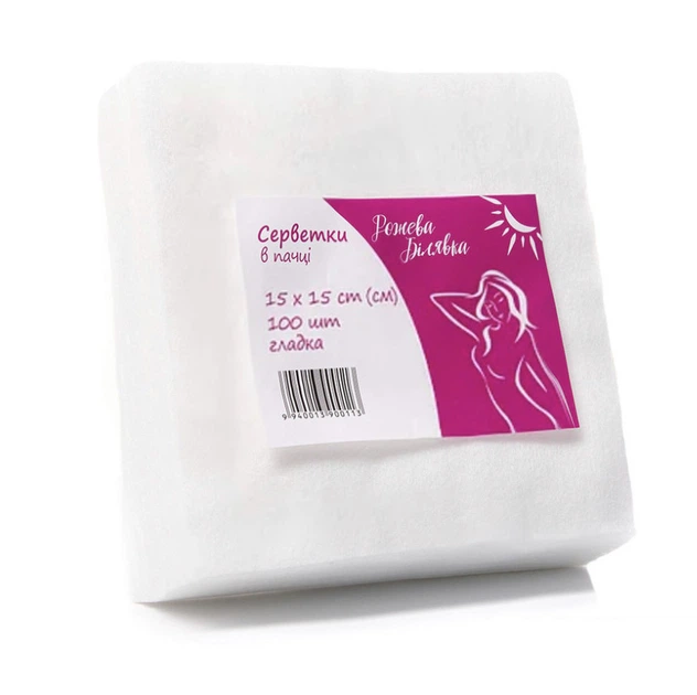 Салфетки одноразовые 15х15см. 100шт/уп. Рожева Билявка від продавця ...