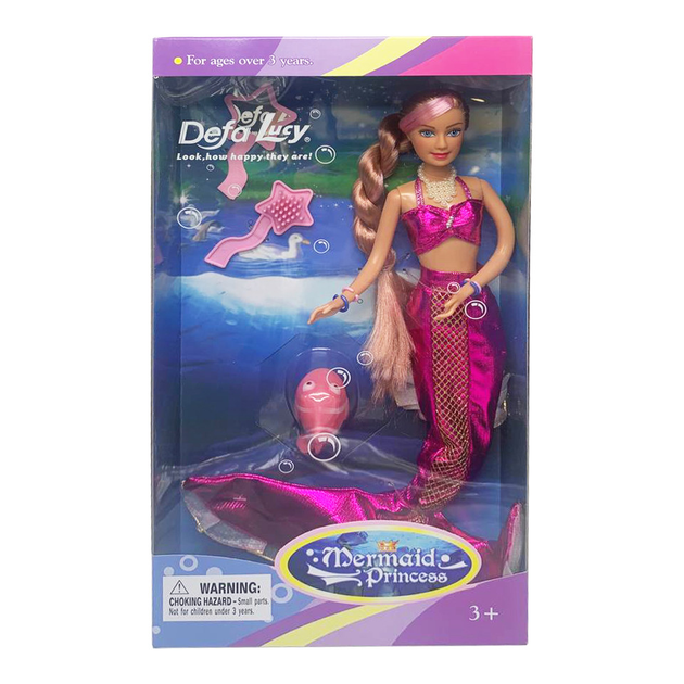 Кукла DEFA русалка меняет цвет волос (Розовый) (20983(Pink)) – фото ...