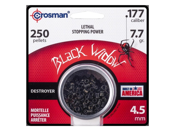 Кулі для пневматичної зброї Crosman Black Widow, 0.50 гр, 250 шт - зображення 1