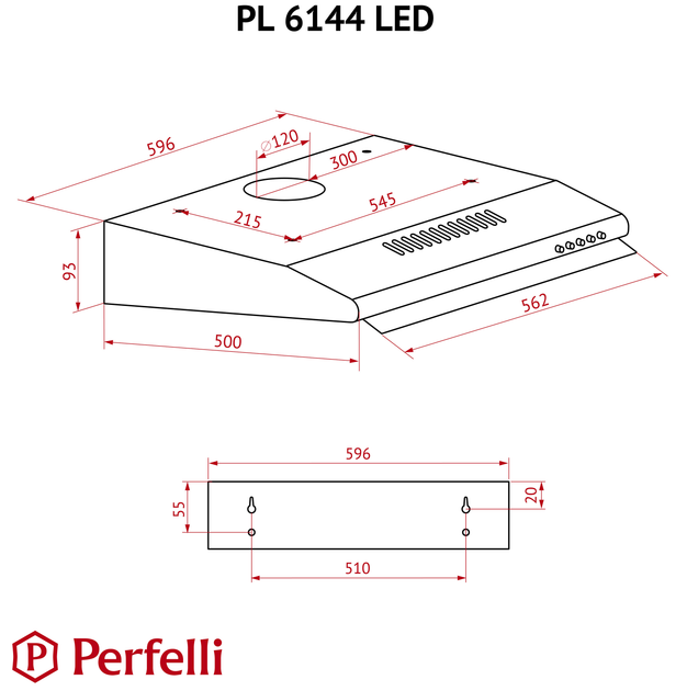 Вытяжка PERFELLI PL 6144 W LED - изображение 12