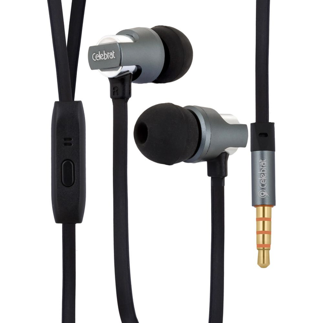 Проводные наушники 3.5mm Celebrat C8 с микрофоном и чистым звуком Black ...