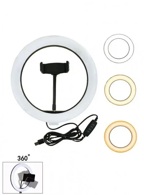 Кольцевая светодиодная LED лампа RIAS LC-330 33см USB управление на проводе (2_009341) - изображение 4