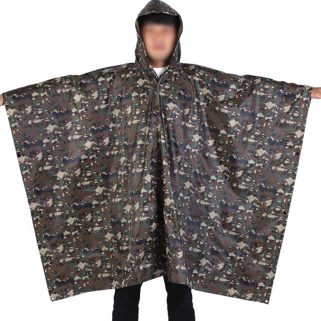 Тактический дождевик-пончо WS Raincoat (военный плащ ВСУ) камуфляж marpat W-2811-LN - изображение 2