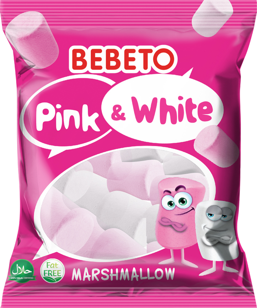 Конфеты маршмеллоу Bebeto Белый и Розовый 135 г x 24 шт (8690146091905 ...