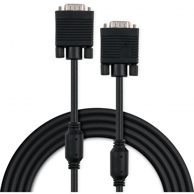 Кабель мультимедійний VGA M to VGA M 3.0m Vinga (VCPVGAF3BK) - Фото 2 Кабель мультимедійний VGA M to VGA M 3.0m Vinga (VCPVGAF3BK) - изображение 2