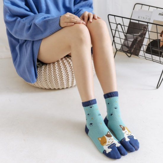 Носки с двумя пальцами Лапки Котилия Kiki Sox 36-40 таби женские мятный - изображение 4