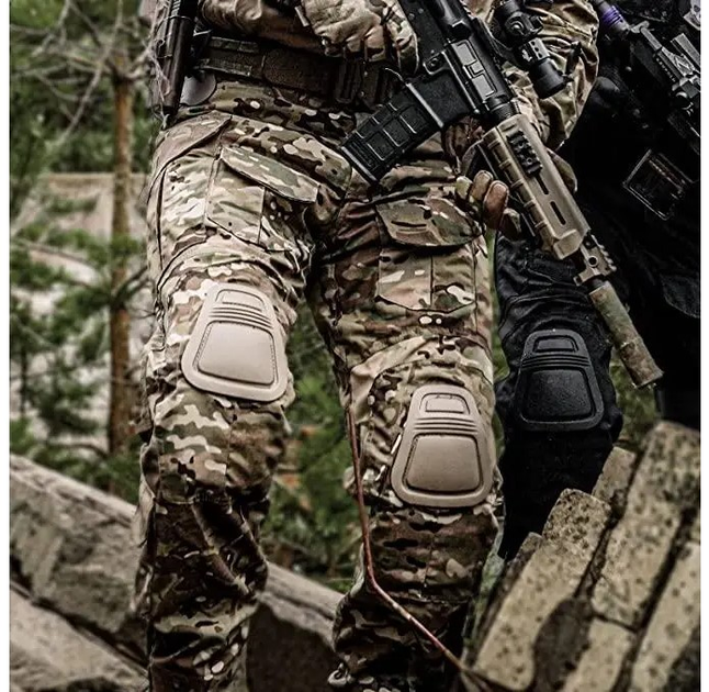 Тактичні бойові військові штани ЗСУ мультикам з кількома кишенями, камуфляжні з наколінниками, Multicam р.3XL (9969454) - зображення 1