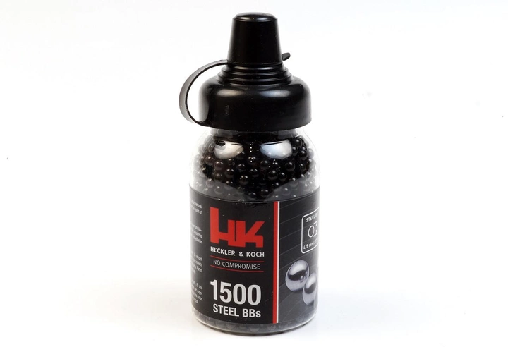 Шарики Umarex Heckler & Koch Quality Steel BBs 4.5 мм 1500 шт Black - изображение 1