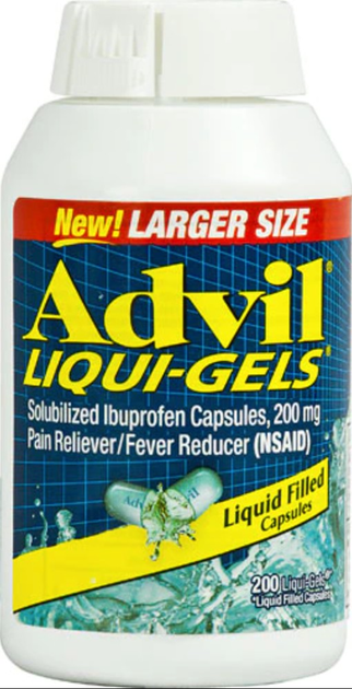 Жарознижувальний та знеболюючий засіб, Advil, Liqui Gels 200 капсул - зображення 1