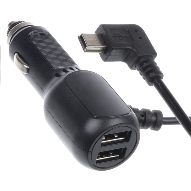 Адаптер в прикуриватель автомобиля V3 на 2 USB с кабелем mini USB 1.5М ...