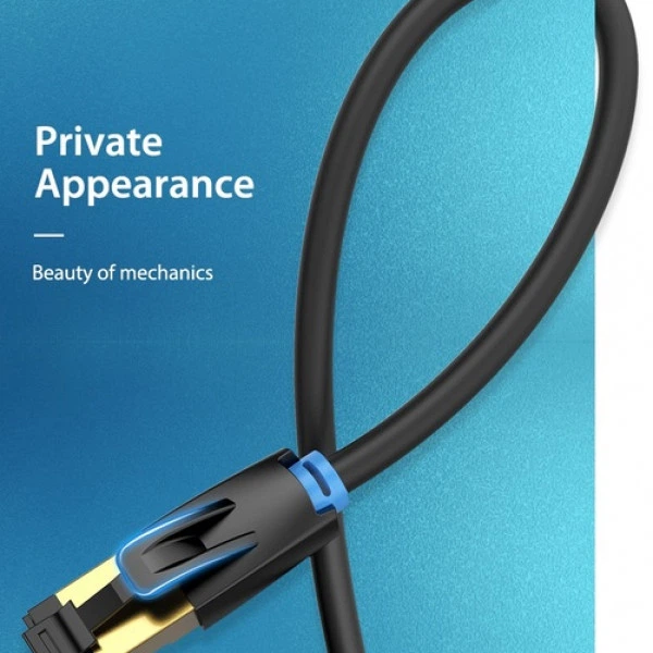Patchcord Vention CAT 8 SFTP Ethernet 10 m Black (6922794742864) - obraz 7