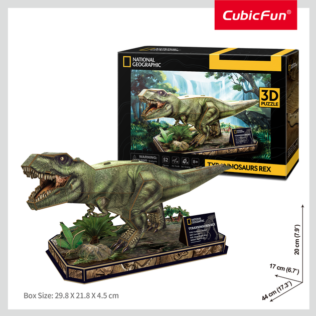 Тривимірна головоломка-конструктор CubicFun National Geographic Dino Тиранозавр Рекс (DS1051h) (6944588210519) - Фото 6 Тривимірна головоломка-конструктор CubicFun National Geographic Dino Тиранозавр Рекс (DS1051h) (6944588210519) - зображення 6