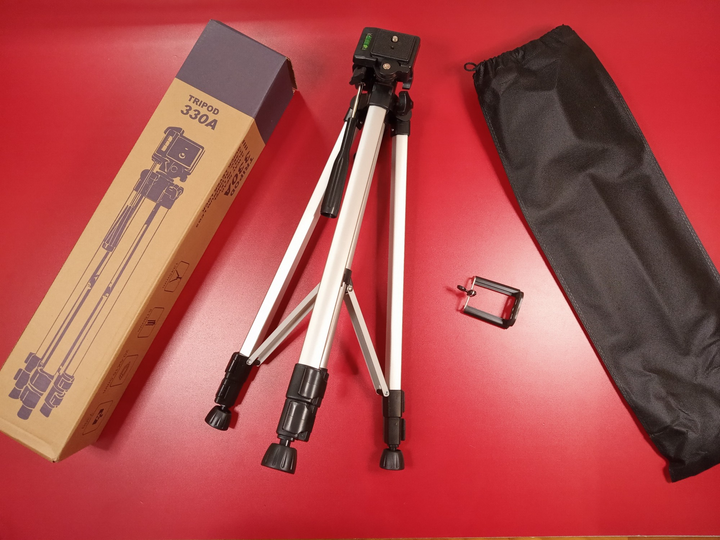 Высокий штатив (тренога) Tripod 330A для телефона и камеры 134см ...