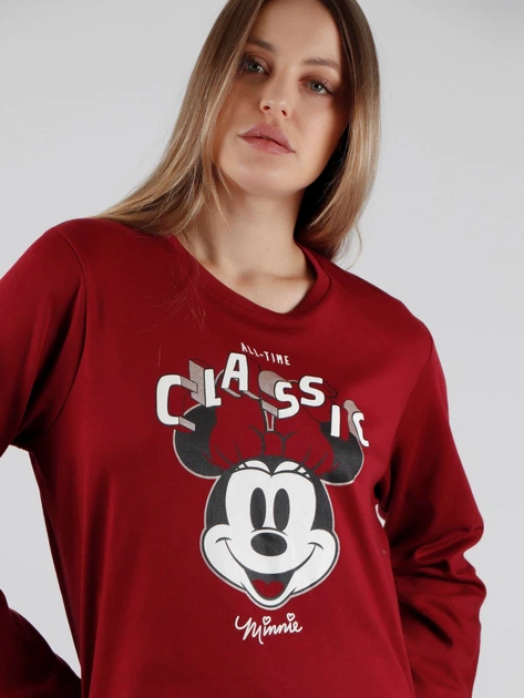 Piżama damska z długimi spodniami i długim rękawem Admas Disney 56987 L Bordowa (8433623629419) - obraz 2