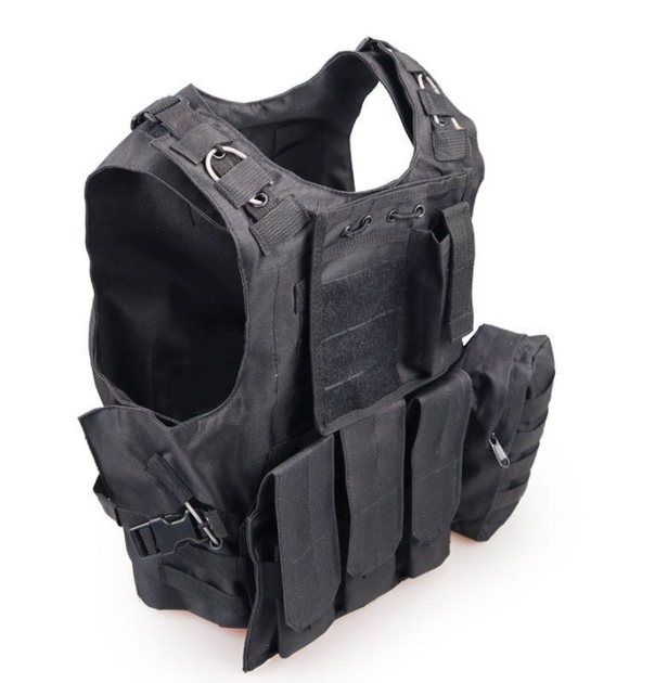 Жилет тактичний військовий Tactical Vest A56 плитоноска / розвантаження Molle чорний - зображення 2