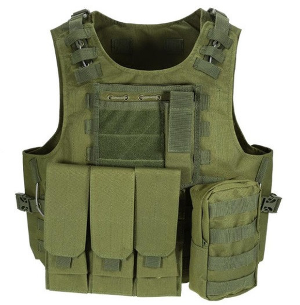 Жилет тактичний військовий Tactical Vest A56 плитоноска / розвантаження Molle олива - зображення 1