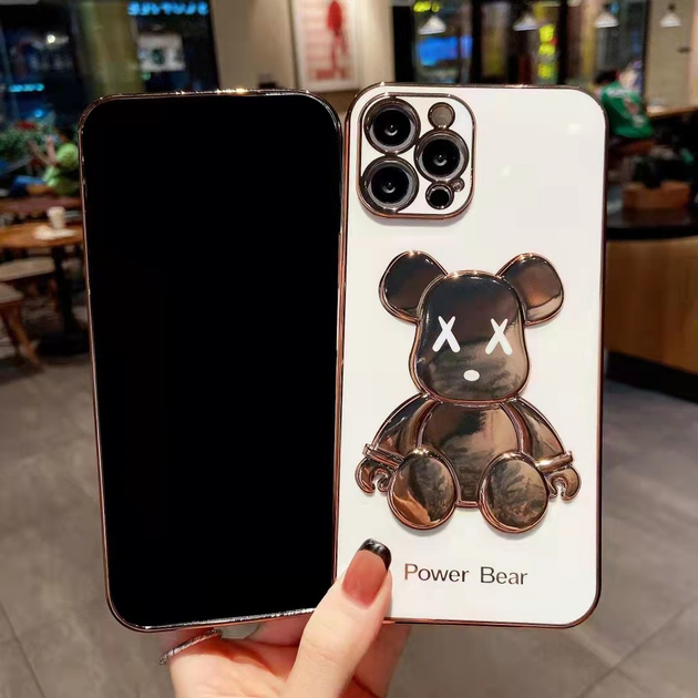 Роскошный чехол для iPhone 14 Pro 3D Мишка Kaws Power Bear Белый – фото ...