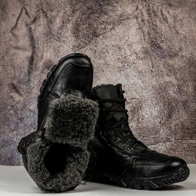 Зимние тактические берцы Nato Черные, Ботинки из натуральной кожи. 41 - изображение 2