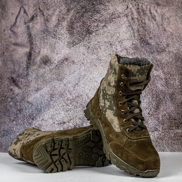 Зимние тактические берцы Nato Хаки, Ботинки из натуральной кожи. 41 - изображение 1