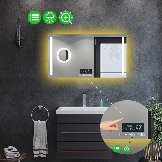 LED-зеркало 60x100см, с Smart-блоком и линзой с подсветкой, модель ...