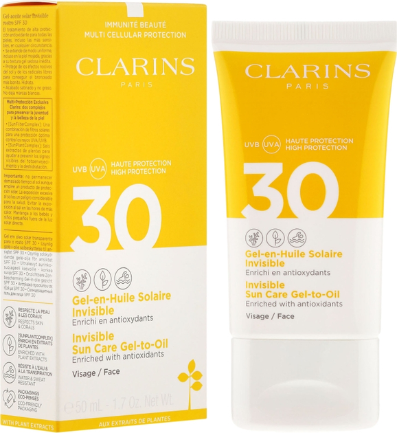 Солнцезащитный гель для лица - Clarins Gel-en-Huile Solaire Invisible ...