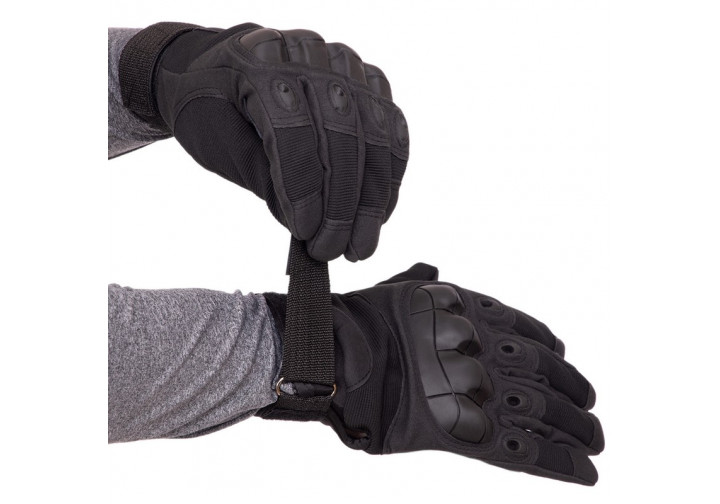 Тактические перчатки Military Gloves черные размер XL (полнопалые военные с закрытыми пальцами осень-зима для военных ВСУ) US-GBK47 - изображение 2