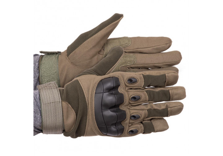 Тактические перчатки WS-Gloves олива размер L (полнопалые военные с закрытыми пальцами осень-зима для военных ВСУ) WSTGO11 - изображение 2
