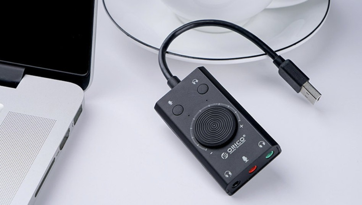 Звуковая карта Orico SC2-BK USB 2.0 внешняя стерео с регулятором громкости - изображение 6