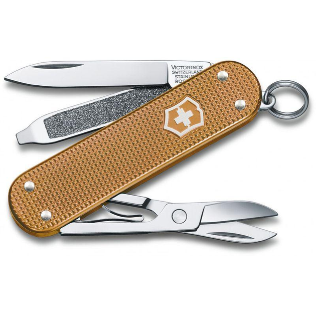 Багатофункціональний кишеньковий ніж Victorinox складаний 5 функцій 58 мм. коричневий 2203310 - зображення 1