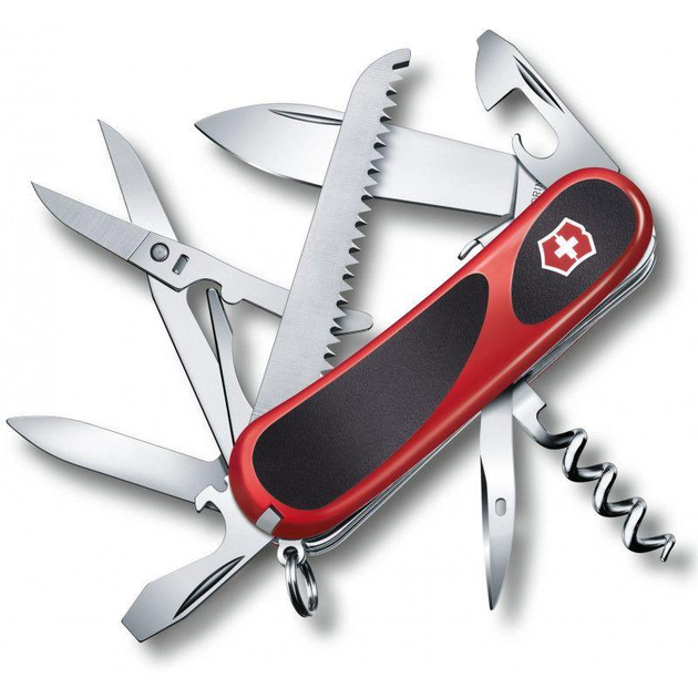 Нож швейцарский складной Victorinox многофункциональный карманный 15 функций красно-черный 85 мм. 2203425 - изображение 1