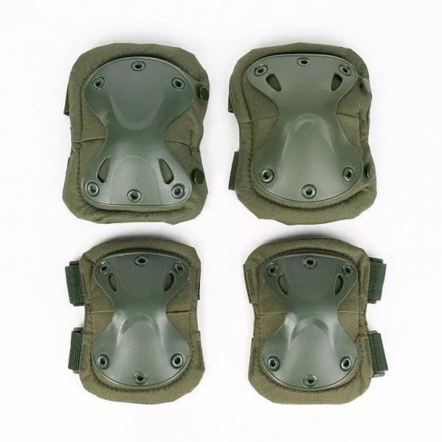 Комплект наколенники и налокотники с регулируемой защитой для локтей и колен олива - изображение 2