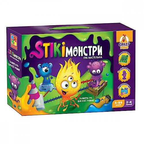 Гра настільна "Стікімонстри" (укр) Vladi Toys (VT8055-35) - Фото 1 Гра настільна "Стікімонстри" (укр) Vladi Toys (VT8055-35) - зображення 1