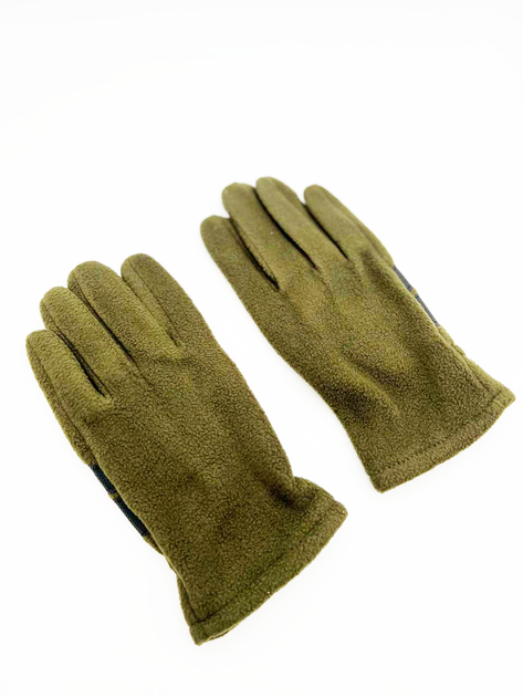 Перчатки тактические полнопалые на флисе (пара), размер универсальный, цвет зеленый - изображение 2