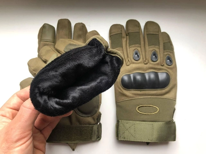 Теплые тактические перчатки Зимние ( Утепленные ) Военные, XL Олива - изображение 2