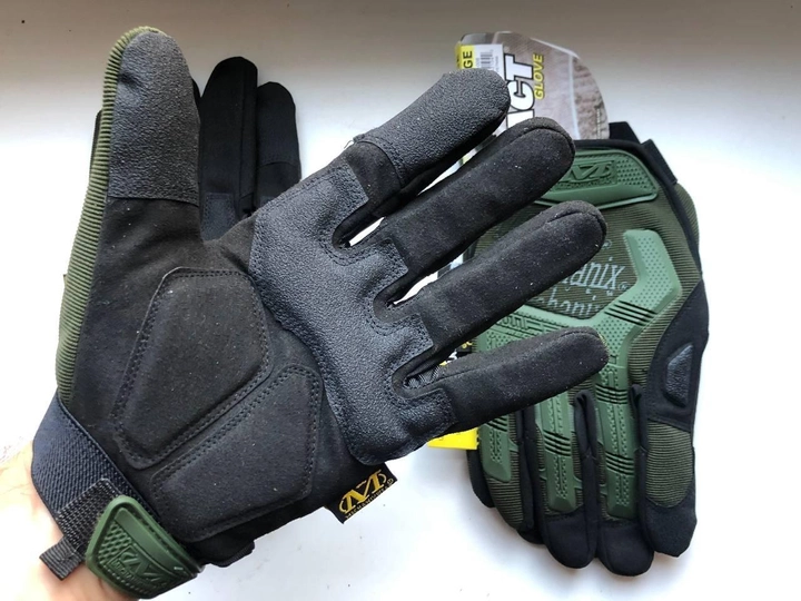 Тактичні рукавиці Повнопалі M-Pact захисні Mechanix MX-FDE, XL Олива - зображення 2