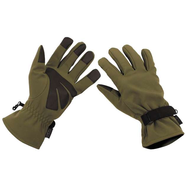 Тактичні рукавички MFH Softshell із частковим посиленням олива р-р S (15780B_S) - зображення 1