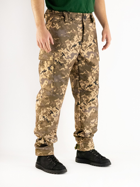 Тёплые военные штаны (осень-зима), пиксель Softshell (софтшел), розмір 54 - изображение 1