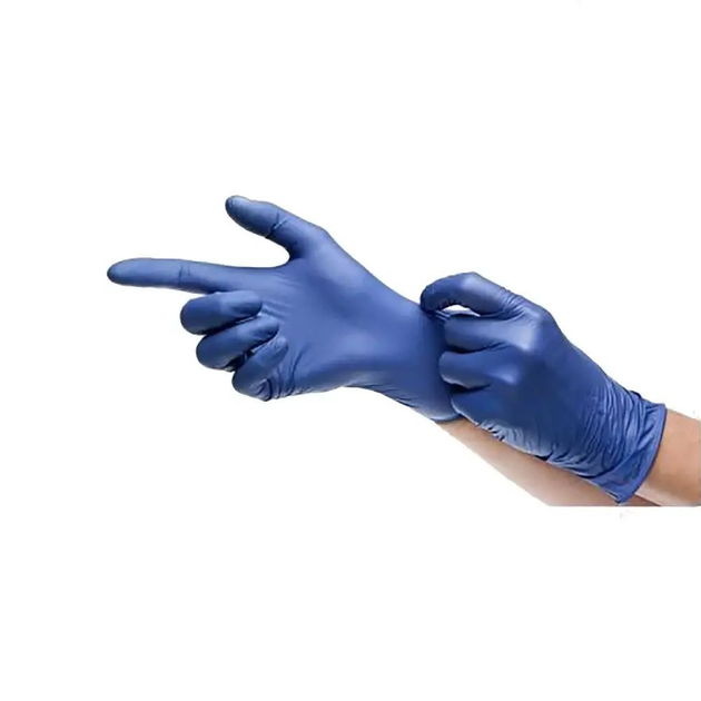 Рукавички нітрилові AMPri Epiderm Protect (100 шт. / 50 пар), синій металік, розмір M - изображение 1