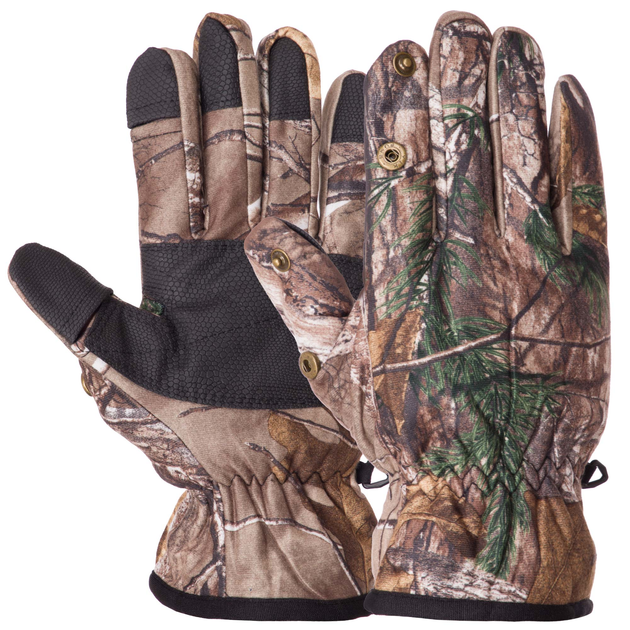 Камуфляжні тактичні рукавички з відкидними пальцями, багатоцільові рукавички, для полювання та риболовлі рукавички спінінгіста Розмір L BC-7388 - зображення 1
