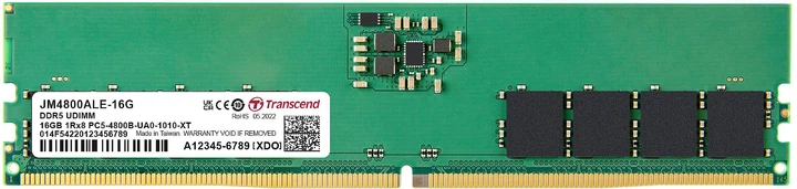 Pamięć RAM Transcend DDR5-4800 16384MB PC5-38400 1Rx8 2Gx8 (JM4800ALE-16G) - Zdjęcie 1 Pamięć RAM Transcend DDR5-4800 16384MB PC5-38400 1Rx8 2Gx8 (JM4800ALE-16G) - obraz 1