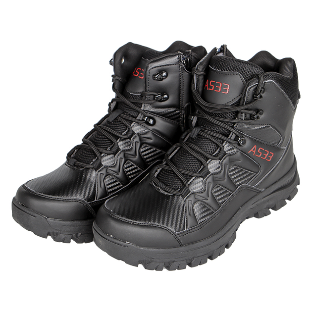 Ботинки Lesko GZ706 р.46 Black высокие на шнурках и молнии - изображение 1