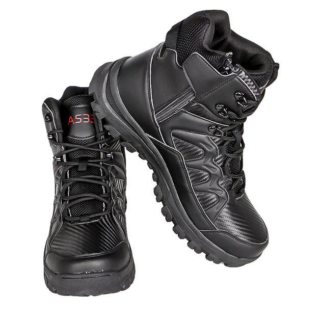 Ботинки Lesko GZ706 р.46 Black высокие на шнурках и молнии - изображение 2