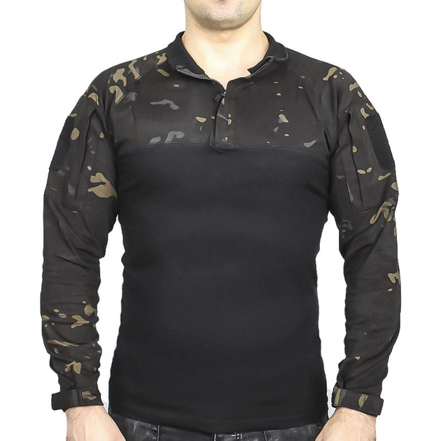 Рубашка мужская Pave Hawk PLY-11 Camouflage Black S теплая с длинными рукавами и карманами - изображение 1