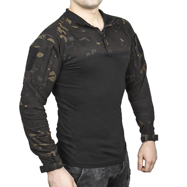 Рубашка мужская Pave Hawk PLY-11 Camouflage Black S теплая с длинными рукавами и карманами - изображение 2